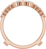 14K Gold Pear Lab-Grown Diamond Accented Ring Guard - Rose Gold - view 2