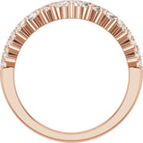 14K Gold Round Lab-Grown Diamond Contour Band – 3.1mm Stones - Rose Gold - view 2