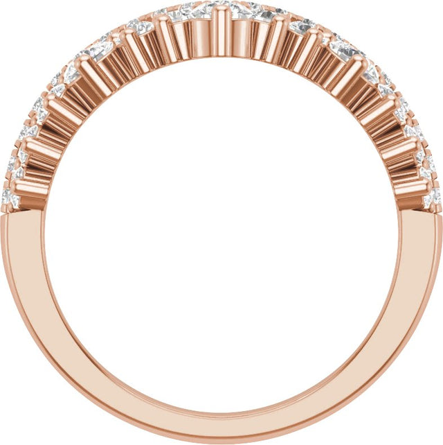 14K Gold Round Lab-Grown Diamond Contour Band – 3.1mm Stones - Rose Gold - view 2