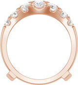 14K Gold Round Lab-Grown Diamond Ring Guard – 3.5mm Stones - Rose Gold - view 2