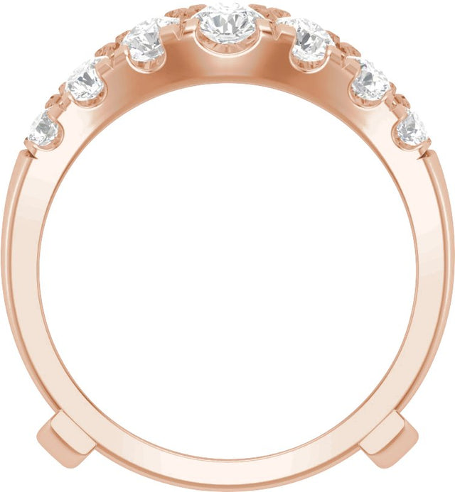 14K Gold Round Lab-Grown Diamond Ring Guard – 3.5mm Stones - Rose Gold - view 2