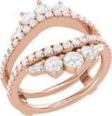 14K Gold Round Lab-Grown Diamond Ring Guard – 3.2mm Stones - Rose Gold