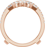 14K Gold Round Lab-Grown Diamond Ring Guard – 3.2mm Stones - Rose Gold - view 2