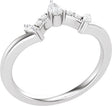 14K Gold Pear Natural Diamond Contour Band – 1/5 CTW - Rose Gold
