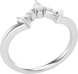 14K Gold Pear Natural Diamond Contour Band – 1/5 CTW - Rose Gold