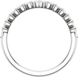 14K Gold Marquise Natural Diamond Contour Band – 3/8 CTW - White Gold - view 2