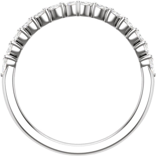 14K Gold Marquise Natural Diamond Contour Band – 3/8 CTW - White Gold - view 2