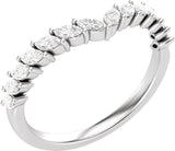14K Gold Marquise Natural Diamond Contour Band – 3/8 CTW - White Gold