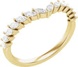 14K Gold Marquise Natural Diamond Contour Band – 3/8 CTW - Yellow Gold