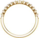 14K Gold Marquise Natural Diamond Contour Band – 3/8 CTW - Yellow Gold - view 2
