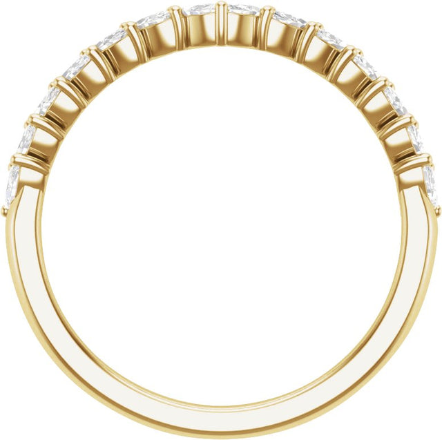 14K Gold Marquise Natural Diamond Contour Band – 3/8 CTW - Yellow Gold - view 2