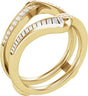 14K Gold Straight Baguette Natural Diamond Ring Guard – 2x1mm - Yellow Gold