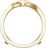 14K Gold Straight Baguette Natural Diamond Ring Guard – 2x1mm - Yellow Gold - view 2