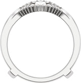 14K Gold Straight Baguette Natural Diamond Ring Guard – 1.8x0.9mm - White Gold - view 2