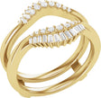 14K Gold Straight Baguette Natural Diamond Ring Guard – 1.8x0.9mm - Yellow Gold