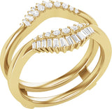 14K Gold Straight Baguette Natural Diamond Ring Guard – 1.8x0.9mm - Yellow Gold