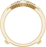 14K Gold Straight Baguette Natural Diamond Ring Guard – 1.8x0.9mm - Yellow Gold - view 2