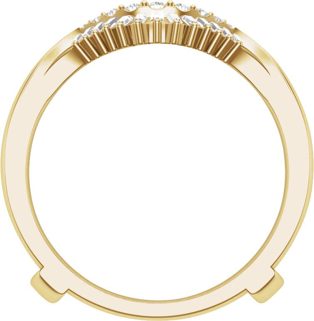 14K Gold Straight Baguette Natural Diamond Ring Guard – 1.8x0.9mm - Yellow Gold - view 2