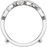 14K Gold Round Natural Diamond Ring Guard No. 2 - White Gold - view 2