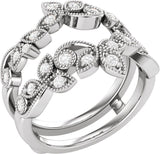 14K Gold Round Natural Diamond Ring Guard No. 2 - White Gold