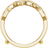 14K Gold Round Natural Diamond Ring Guard No. 2 - Yellow Gold - view 2