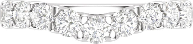 14K Gold Round Lab-Grown Diamond Accented Contour Band – 1 CTW - White Gold - view 3