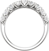 14K Gold Round Lab-Grown Diamond Accented Contour Band – 1 CTW - White Gold - view 2