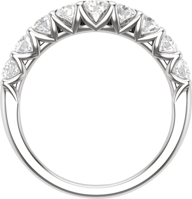 14K Gold Round Lab-Grown Diamond Accented Contour Band – 1 CTW - White Gold - view 2