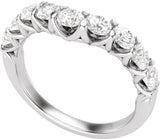 14K Gold Round Lab-Grown Diamond Accented Contour Band – 1 CTW - White Gold - view 4