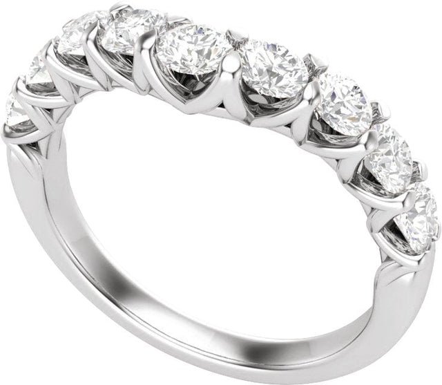 14K Gold Round Lab-Grown Diamond Accented Contour Band – 1 CTW - White Gold - view 4