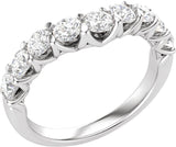 14K Gold Round Lab-Grown Diamond Accented Contour Band – 1 CTW - White Gold