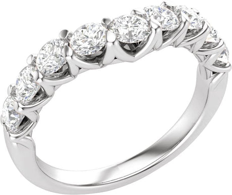 14K Gold Round Lab-Grown Diamond Accented Contour Band – 1 CTW - White Gold