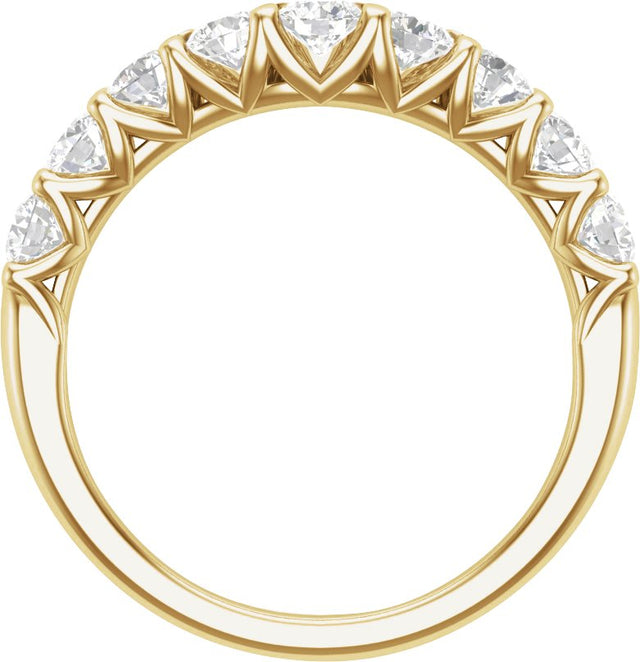 14K Gold Round Lab-Grown Diamond Accented Contour Band – 1 CTW - Rose Gold - view 4