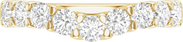 14K Gold Round Lab-Grown Diamond Accented Contour Band – 1 CTW - Yellow Gold - view 2
