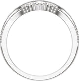 14K Gold Tapered Baguette Natural Diamond Contour Band – 1.2x1.1mm - White Gold - view 2
