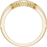 14K Gold Tapered Baguette Natural Diamond Contour Band – 1.2x1.1mm - Yellow Gold - view 2