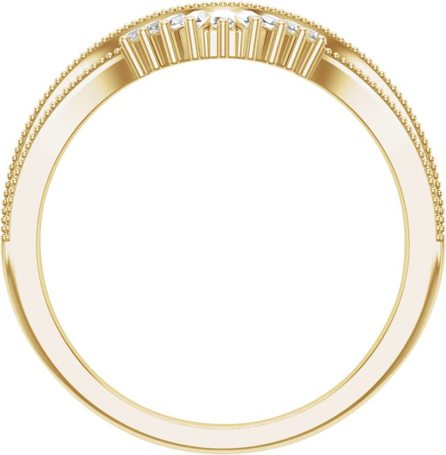 14K Gold Tapered Baguette Natural Diamond Contour Band – 1.2x1.1mm - Yellow Gold - view 2