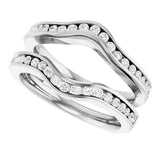 Platinum Round Natural Diamond Channel-Set Ring Guard - view 5