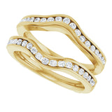 14K Gold Round Natural Diamond Channel-Set Ring Guard – 1/2 CTW - Yellow Gold - view 5