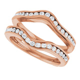 14K Gold Round Natural Diamond Channel-Set Ring Guard – 1/2 CTW - Rose Gold - view 5