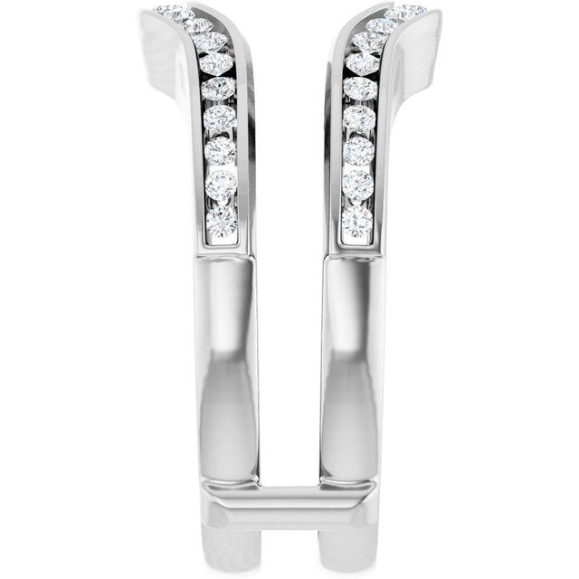 Platinum Round Natural Diamond Channel-Set Ring Guard - view 4