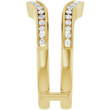 14K Gold Round Natural Diamond Channel-Set Ring Guard – 1/2 CTW - Yellow Gold - view 4
