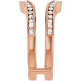 14K Gold Round Natural Diamond Channel-Set Ring Guard – 1/2 CTW - Rose Gold - view 4