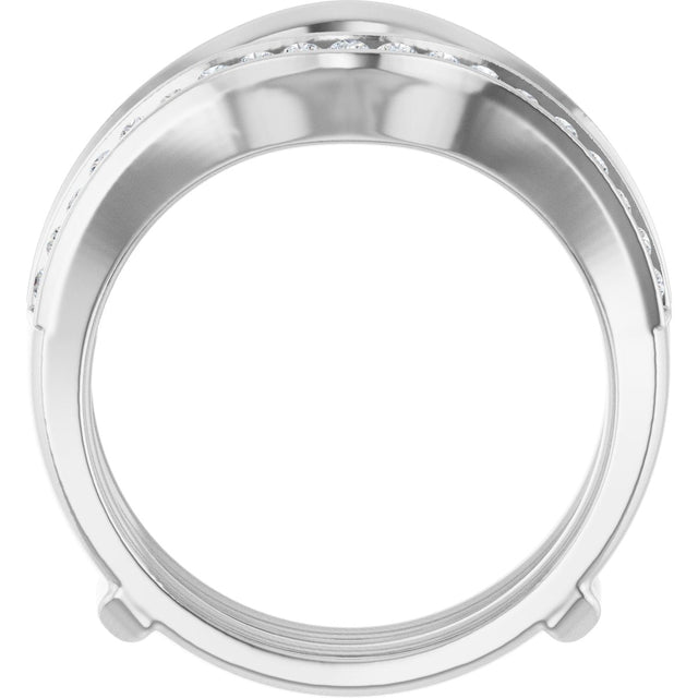 Platinum Round Natural Diamond Channel-Set Ring Guard - view 2