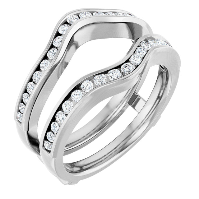 Platinum Round Natural Diamond Channel-Set Ring Guard
