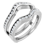 14K Gold Round Natural Diamond Channel-Set Ring Guard – 1/2 CTW - White Gold
