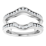 Platinum Round Natural Diamond Channel-Set Ring Guard - view 3