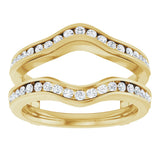 14K Gold Round Natural Diamond Channel-Set Ring Guard – 1/2 CTW - Yellow Gold - view 2