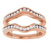 14K Gold Round Natural Diamond Channel-Set Ring Guard – 1/2 CTW - Rose Gold - view 3
