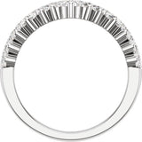 14K Gold Round Lab-Grown Diamond Contour Band – 3.1mm Stones - White Gold - view 2